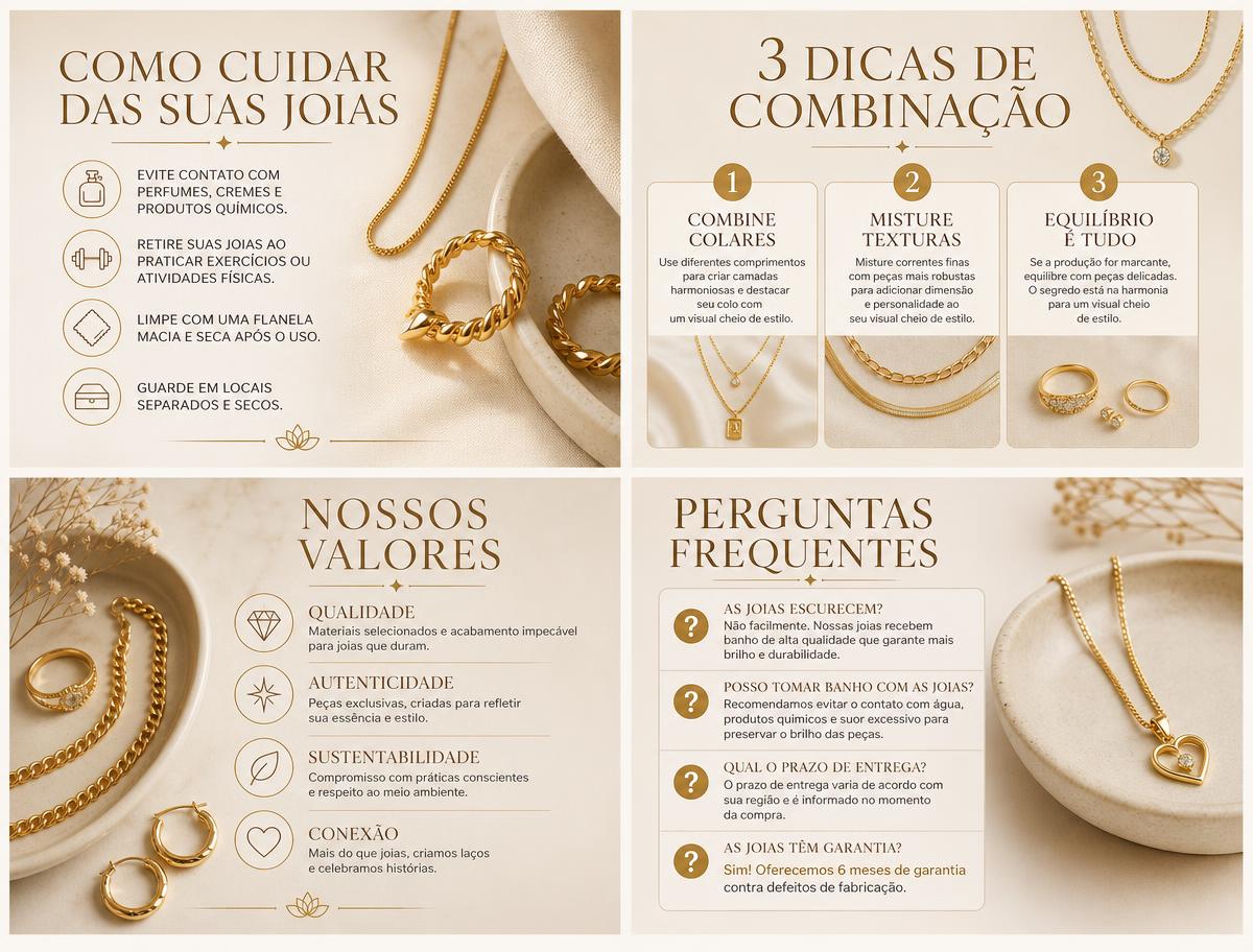 Templates de conteúdo educativo e de marca para marcas de joias